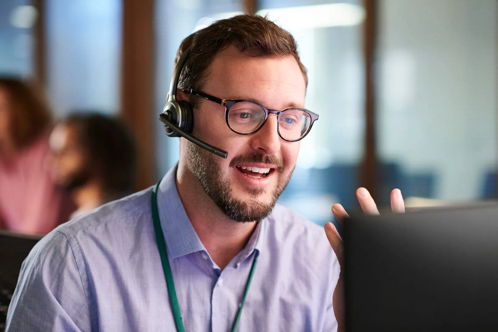 Call center worker